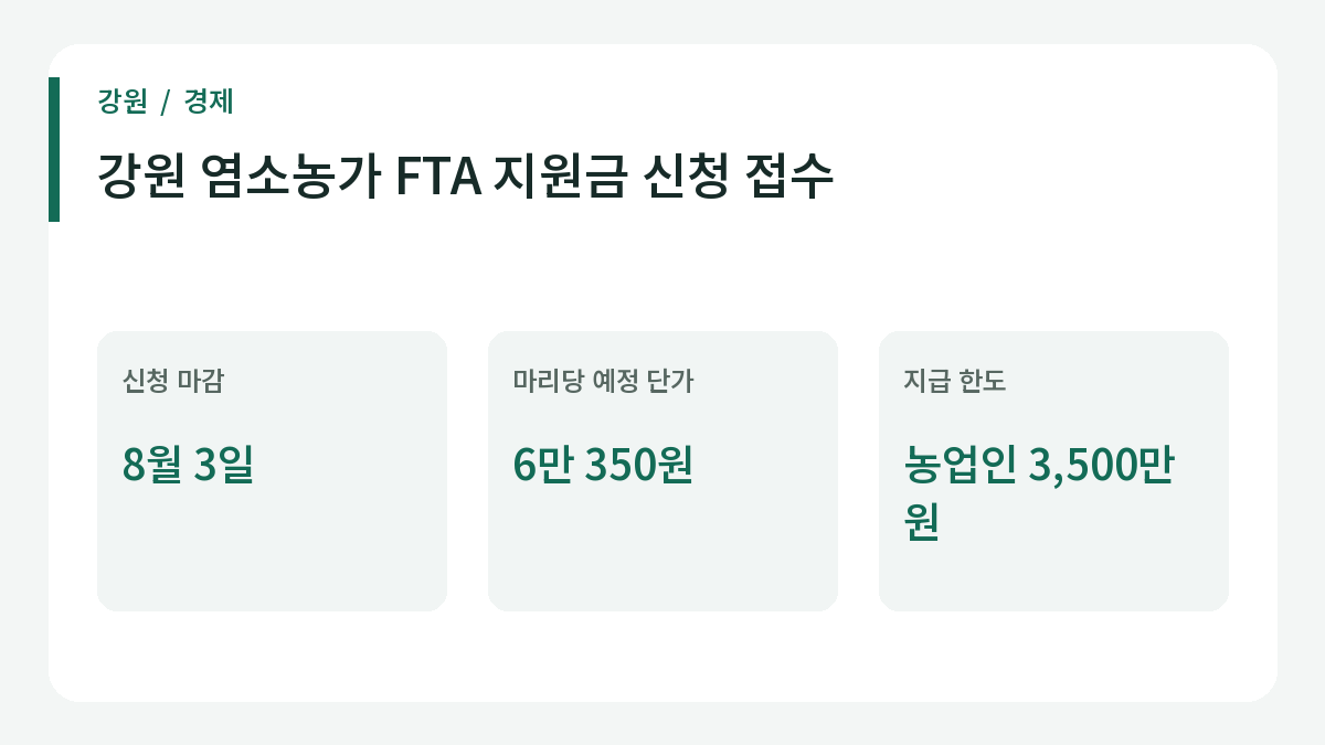 강원 염소농가 FTA 피해보전직접지불금 신청 일정과 예정 지원 기준.